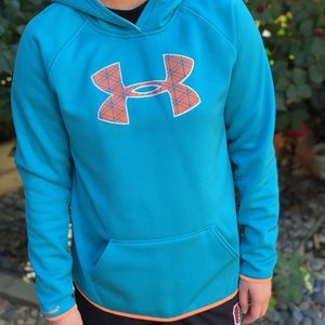 Blue and orange Under Armor sweatshirt